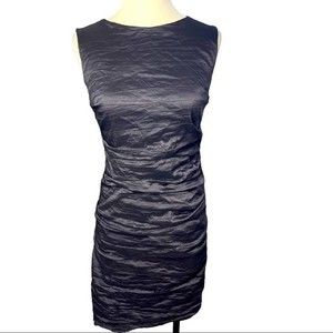 Nicole Miller Studio Plum Brown Ruched Crinkle Sheath Dress, 8